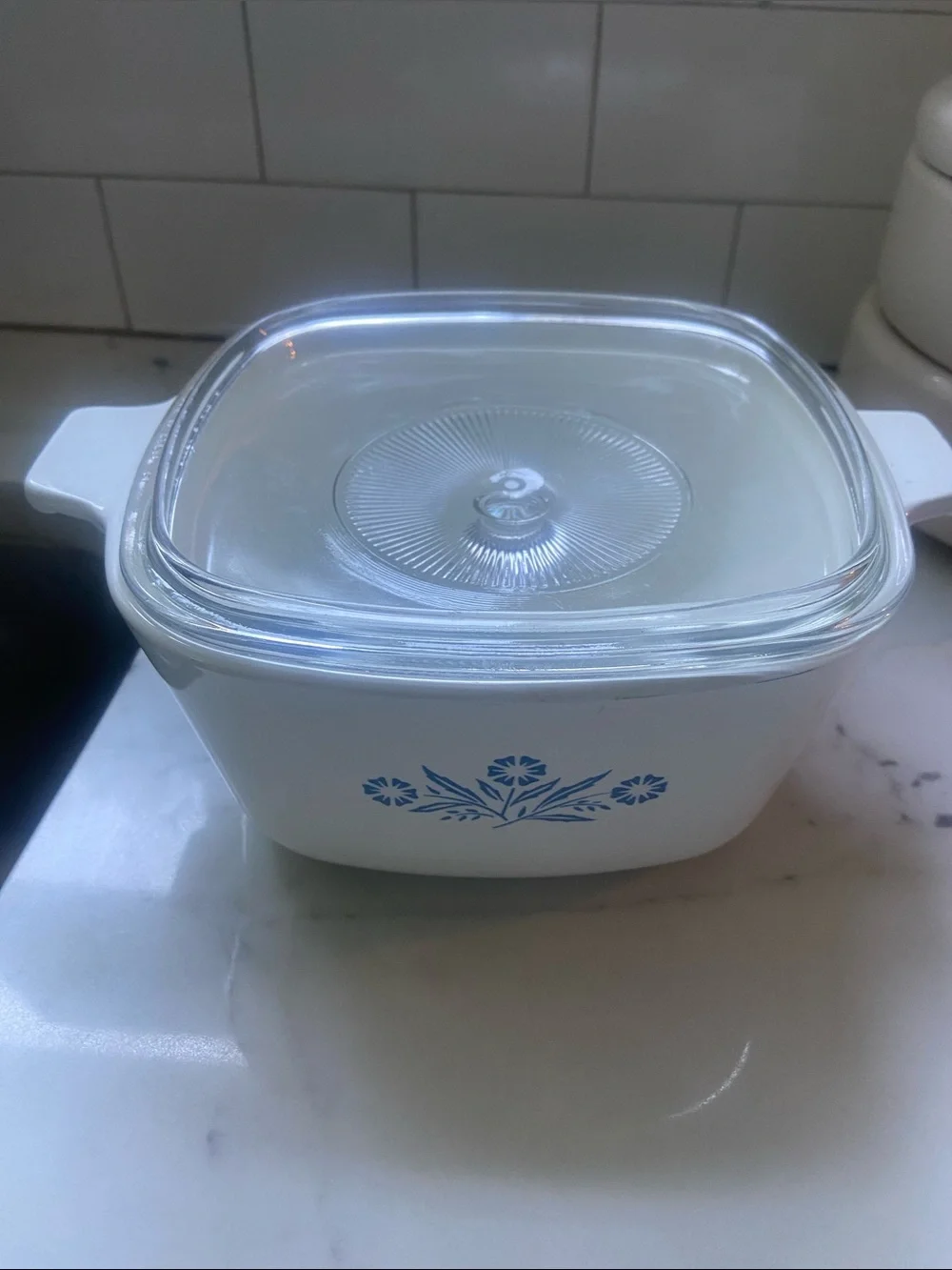 Corningware, blue flower set of two